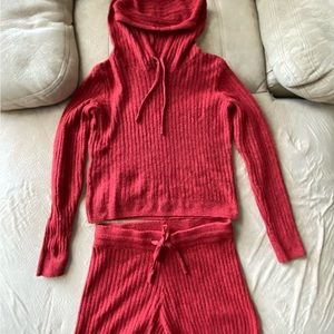 Two piece hoodie sweater and shorts set.  Size small.